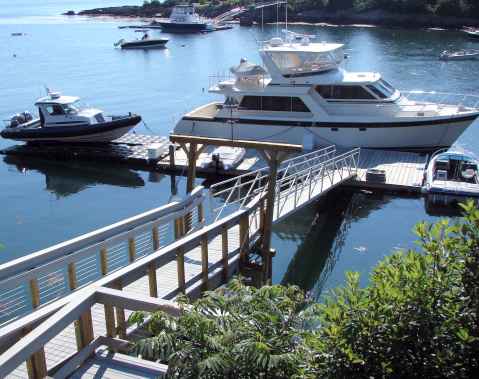 Dock designed & built by Oceanside Builders on Bailey Island Maine